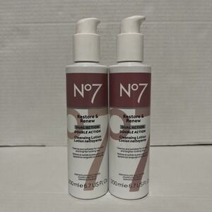 No7 Restore & Renew Dual Action Cleansing Lotion 6.7 oz Lot Of‎ 2